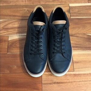Black Leather Men's Sneakers